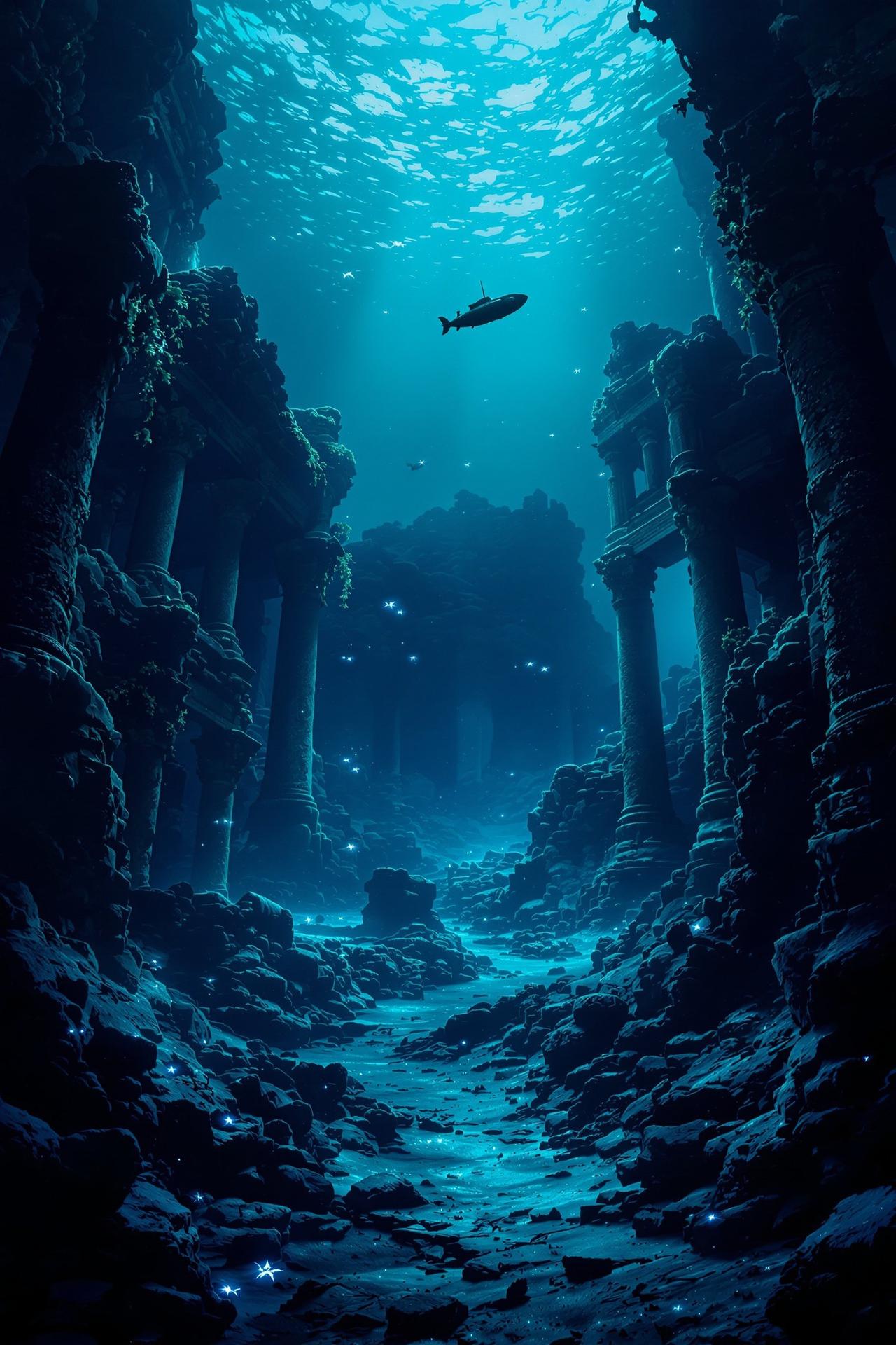 天天影院出品深海秘境科幻电影海报